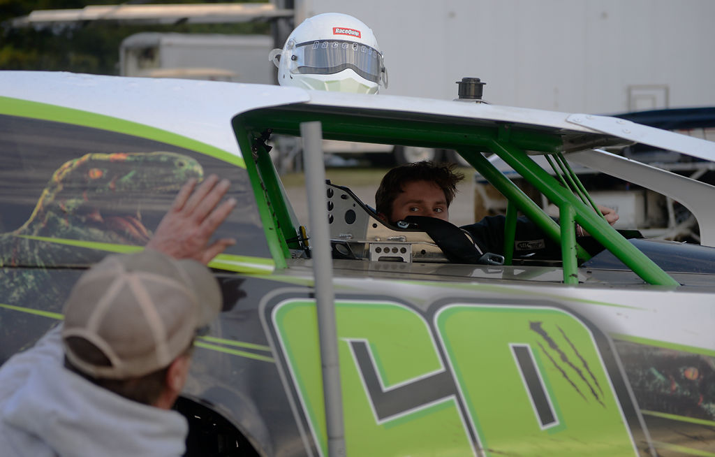 Louie Lovelace steps on the brake pedals